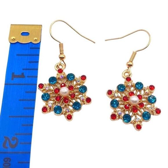 Set of 2 Christmas themed stud dangle earrings - Picture 5 of 5